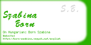 szabina born business card